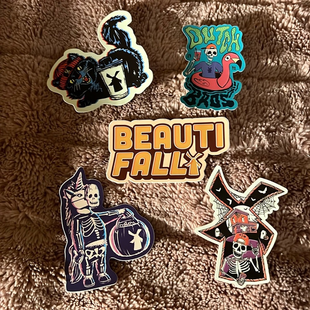 Dutch Bro fall stickers